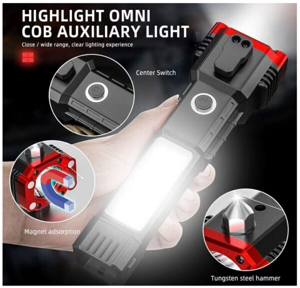 Multiple Purpose LED Rechargeable Torch Flashlight - Image 3