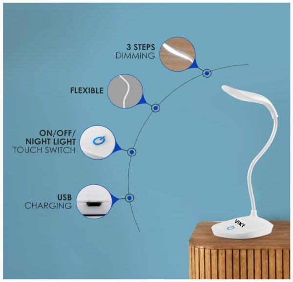 VIKY Sleek Rechargeable LED Table Lamp - Image 4